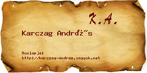 Karczag András névjegykártya