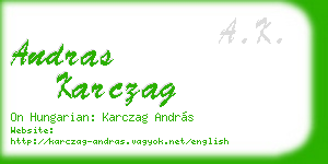 andras karczag business card