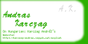 andras karczag business card